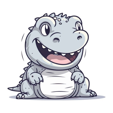 Cute crocodile cartoon vector illustration isolated on a white b