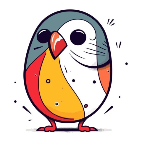 Cartoon penguin. Vector illustration of a cute funny penguin.