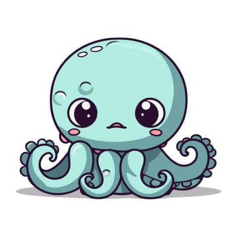Octopus cartoon character design. Cute octopus vector illustrati