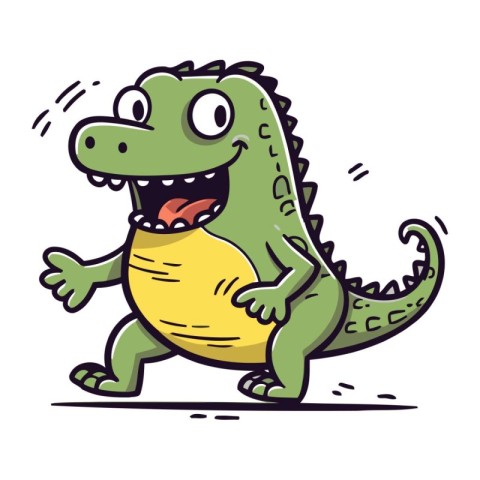 Cartoon crocodile. Vector illustration. Cute crocodile.