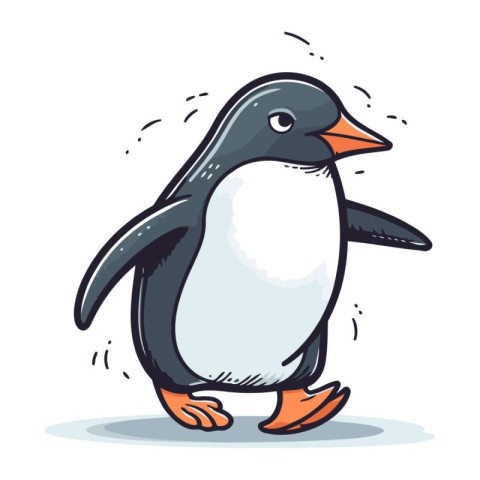 Cartoon penguin. Vector illustration of a funny penguin.