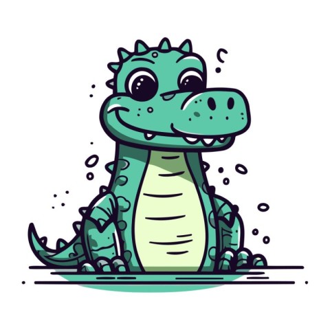 Cute crocodile. Vector illustration. isolated on white backgroun