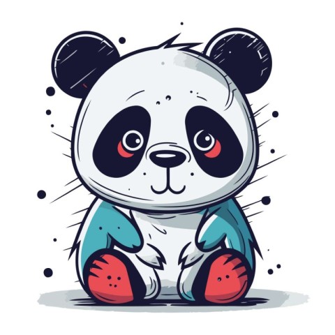 Cute cartoon panda. Vector illustration of a panda.