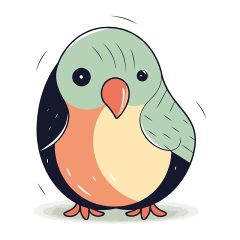 Cute cartoon parrot. Vector illustration isolated on white backg