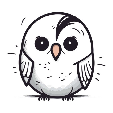 Cute cartoon owl. Vector illustration isolated on a white backgr