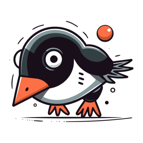 Cute penguin. Vector illustration of a cartoon penguin.