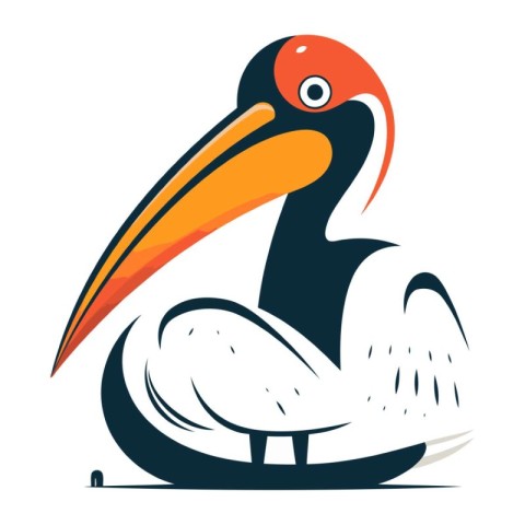 Pelican icon isolated on a white background. Vector illustration