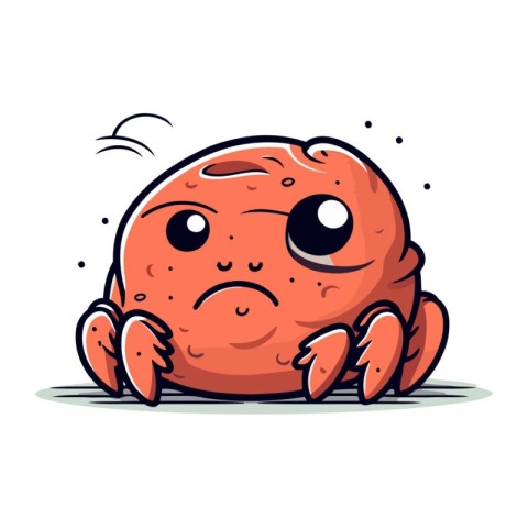 Cute cartoon crab. Vector illustration. Isolated on white backgr