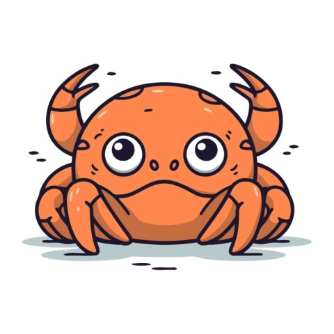 Cute cartoon crab. Vector illustration. Isolated on white backgr