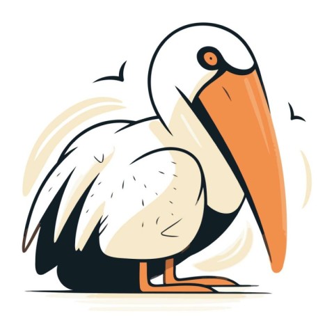 Pelican vector illustration. Cartoon pelican vector illustration