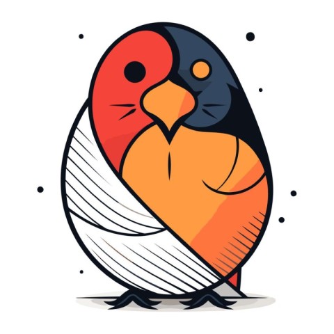 Bullfinch vector illustration. Isolated on a white background.