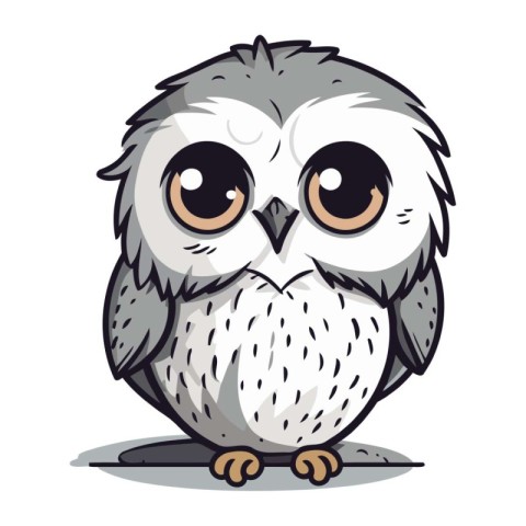 Cute owl isolated on a white background. Vector illustration in