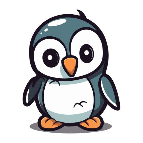 Penguin character cartoon isolated on a white background vector