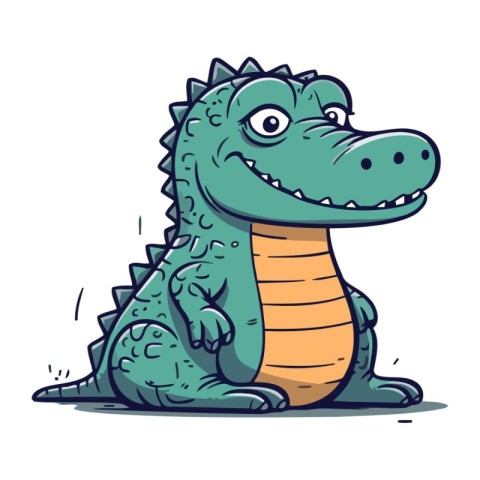 Cartoon crocodile. Vector illustration of a cartoon crocodile.