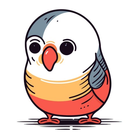 Cute cartoon parrot. Vector illustration isolated on white backg
