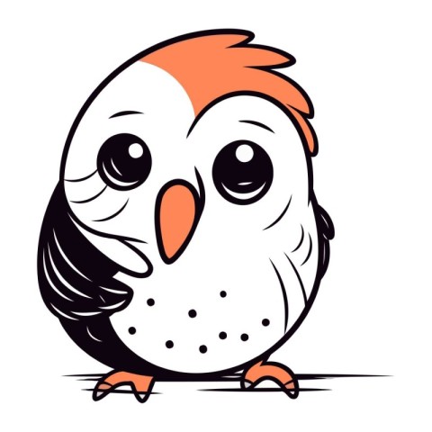 Cute cartoon owl. Vector illustration isolated on a white backgr