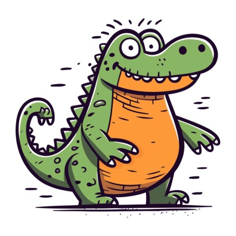 Cartoon crocodile. Vector illustration of a cute crocodile.