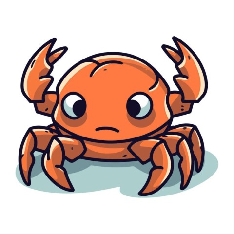 Cute cartoon crab. Vector illustration isolated on a white backg