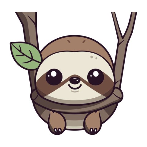 cute sloth cartoon vector illustration graphic design vector ill