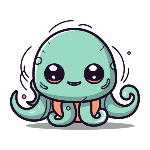 Cute octopus character design. Cute octopus vector illustration