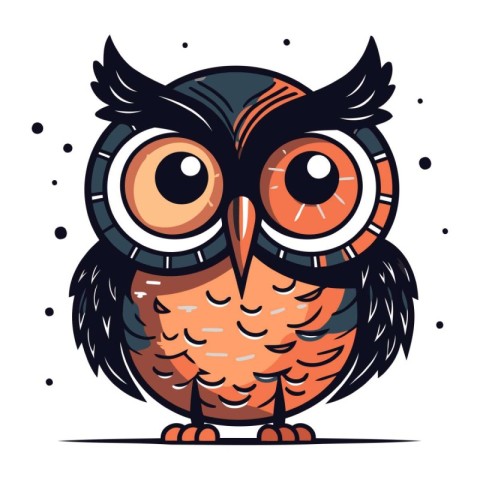 Owl. Vector illustration. Isolated on a white background.