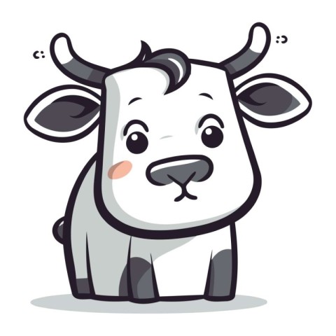 Cute cow character vector illustration. Cute cartoon cow charact