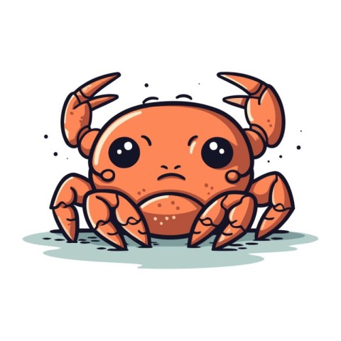 Cute cartoon crab. Vector illustration isolated on a white backg