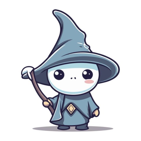 Witch character cartoon style vector illustration. Cute cartoon