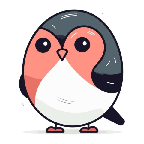 Vector illustration of cute cartoon penguin. Isolated on white b