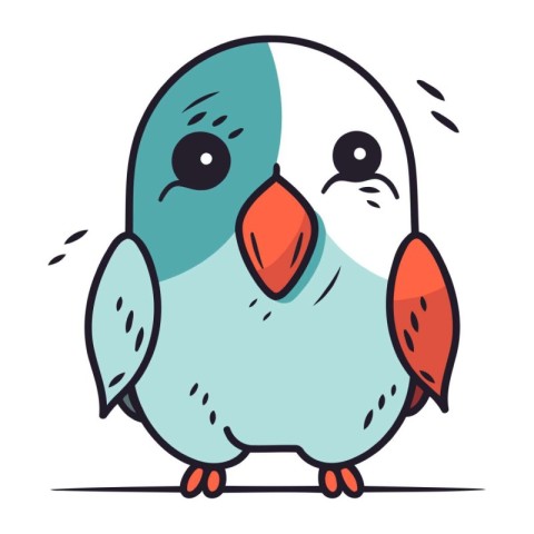 Cute cartoon parrot. Vector illustration in doodle style.