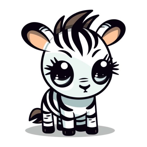 Cute Zebra Cartoon Mascot Character Vector Illustration.