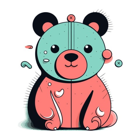 Cute teddy bear. Vector illustration in a flat style.