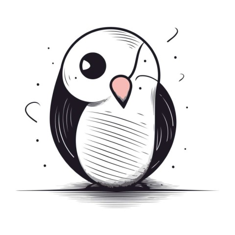 Penguin. Cute cartoon penguin. Vector illustration.