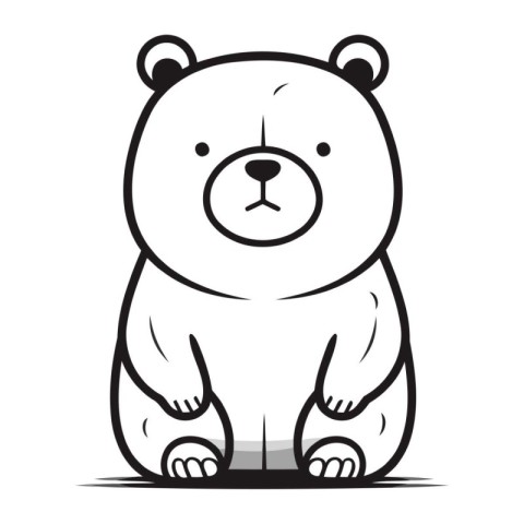 Cute cartoon bear isolated on a white background. Vector illustr