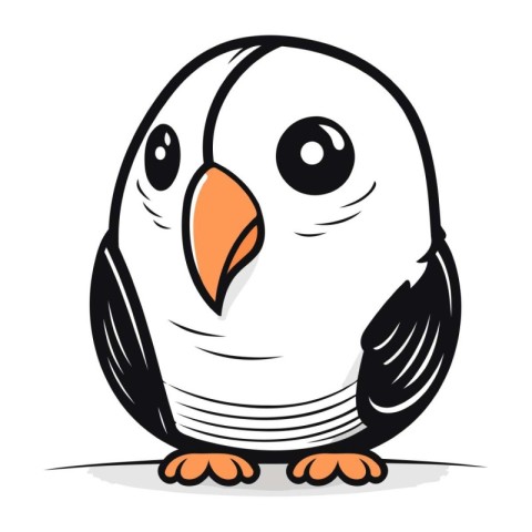 cute cartoon penguin isolated on white background. vector illust