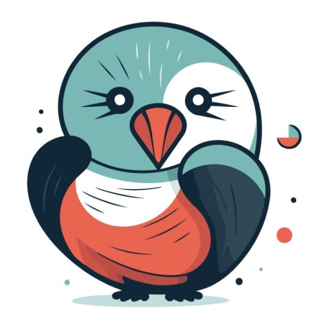 Cute cartoon penguin. Colorful vector illustration in flat style