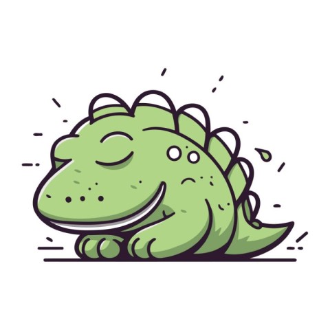 Cute cartoon crocodile. Vector illustration isolated on white ba