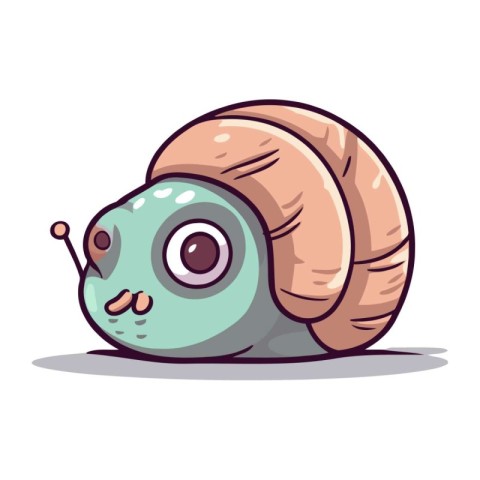 Cute cartoon snail. Vector illustration isolated on a white back