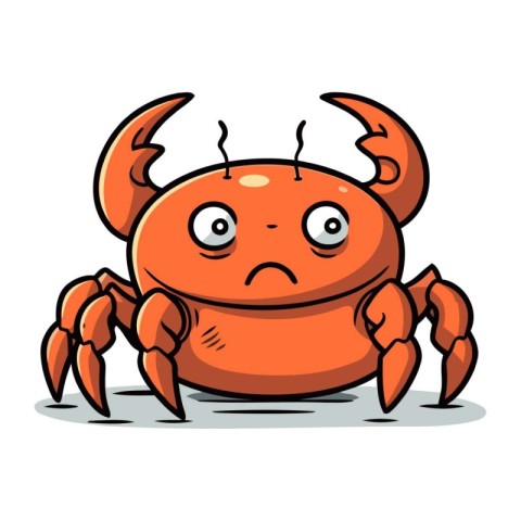 Crab Cartoon Character Vector Illustration. Cute Crab mascot.