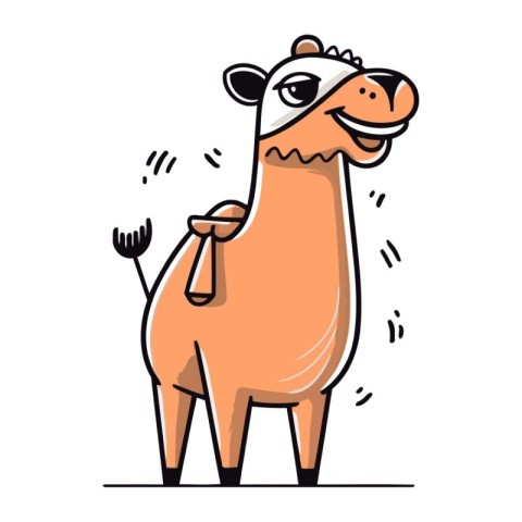 Cute camel character. Vector illustration in doodle style.