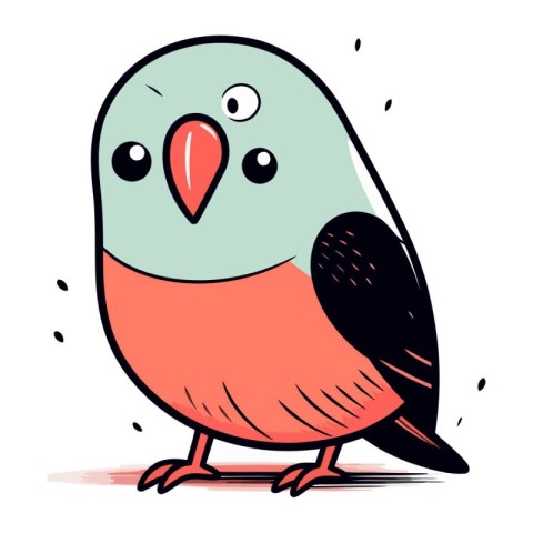 Cute cartoon parrot. Vector illustration on a white background.