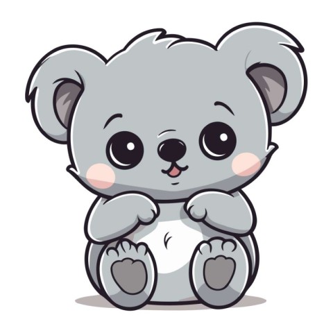 Cute koala character cartoon vector illustration. Cartoon koala.