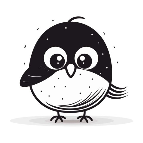 Cute cartoon penguin. Vector illustration isolated on white back