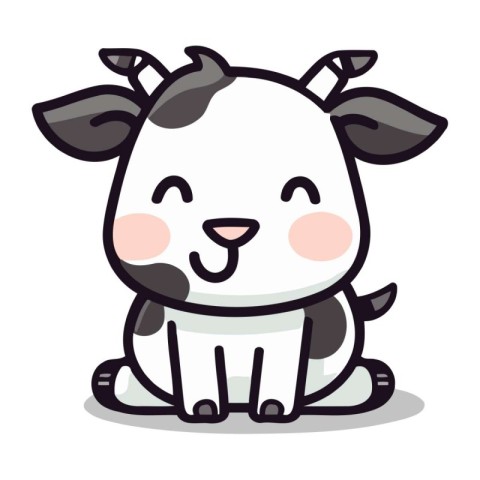 Cute cow cartoon character vector illustration. Cute cartoon cow