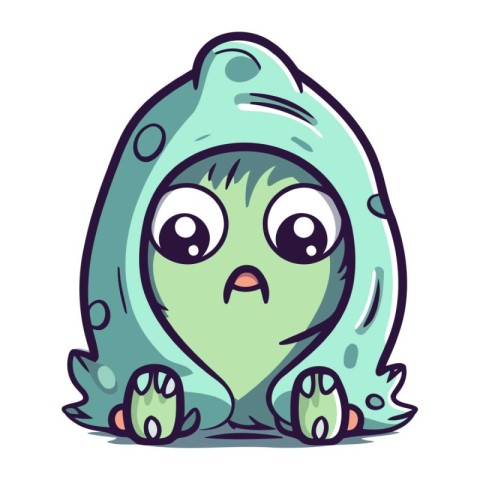 Cartoon monster. Vector illustration of a cute monster isolated