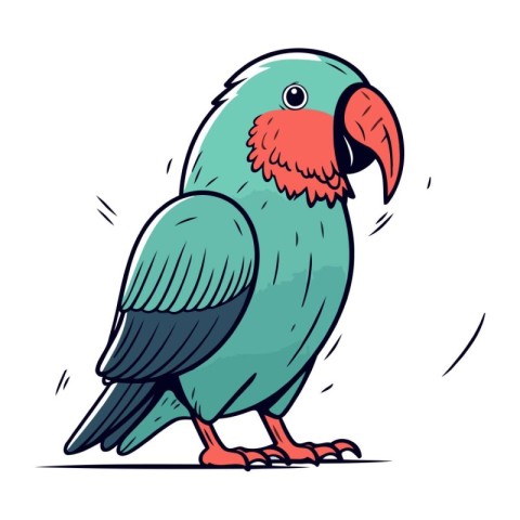 Parrot. Vector illustration of a parrot on a white background.