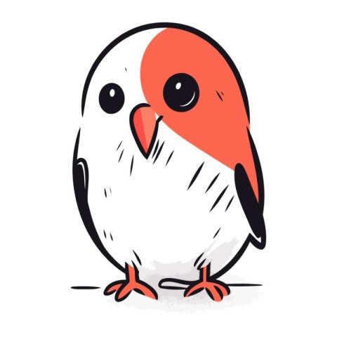 Vector illustration of a cute cartoon bird. Isolated on white ba