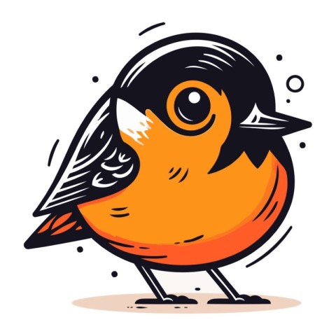Funny bird with big eyes. Vector illustration in cartoon style.