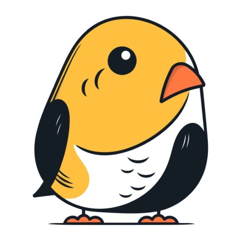 Cute little bird. Cartoon vector illustration. Isolated on a whi