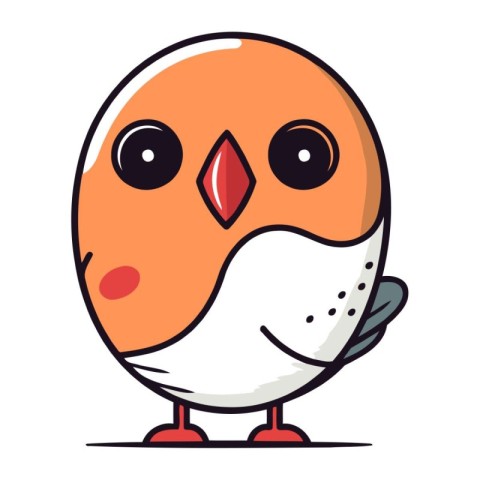 Cute cartoon bird. Vector illustration. Cute little bird.